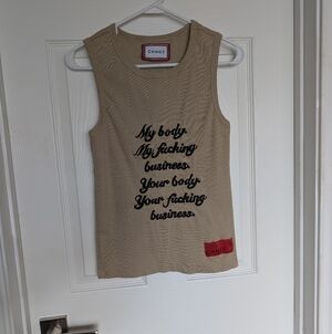 CHNGE Beige My Body My Choice Tank